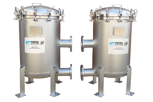 4-Bag-Filter-Stainless-Steel-Housing with D & E Inlets/Outlets
