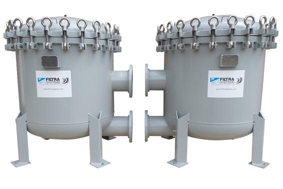 12-Bag-Filter-Carbon-Steel-Housing with D & E Inlets/Outlets